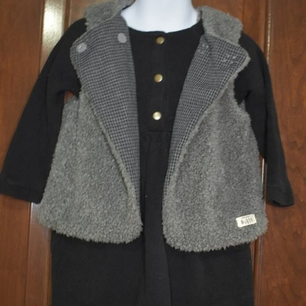 Zara Baby Vest  2-3 Years Gray Fluffy